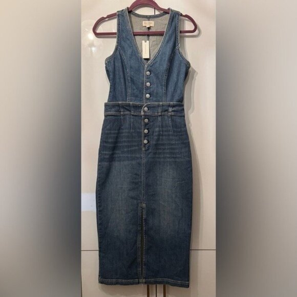 ❤️HP❤️NWT Size XL- Anthropologie Pilcro Denim Vest Twofer Midi Dress (Two piece) - Picture 12 of 14